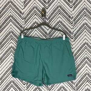 Women Patagonia Light Blue Drawstring 100% Nylon Outdoor Baggies Shorts Size XL